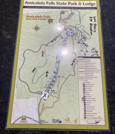 Trail map for Amicalola Falls State Park